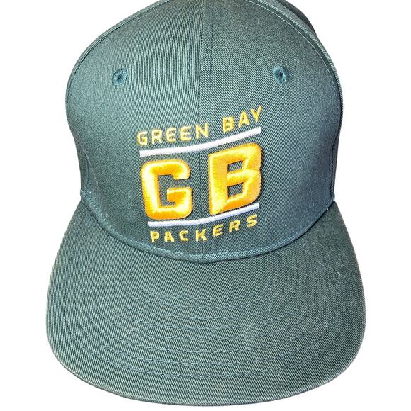 Gren Bay Packers NFL Team Apparel Youth Snapback Cap Green Yellow - Picture 1 of 6